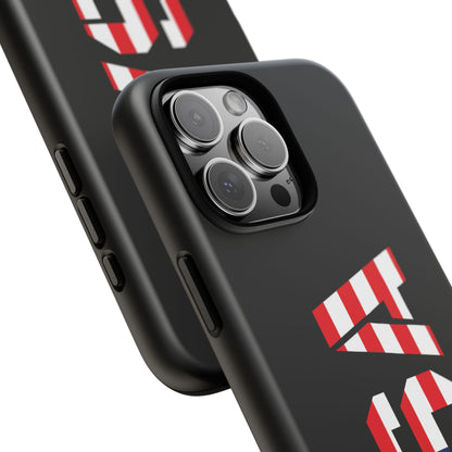 USA Phone Case with American flag design, durable tough cover for smartphones, by Printify.