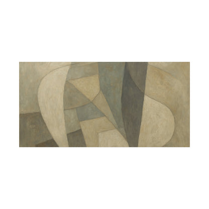 Abstract neutral geometric shapes on matte canvas by Printify, featuring modern, minimalist design with earthy tones and clean lines.