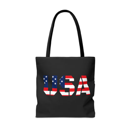 Patriotic USA Print Tote Bag, Reusable Shopping Bag, 4th of July Gift, Summer Carryall, American Flag Style - TRV