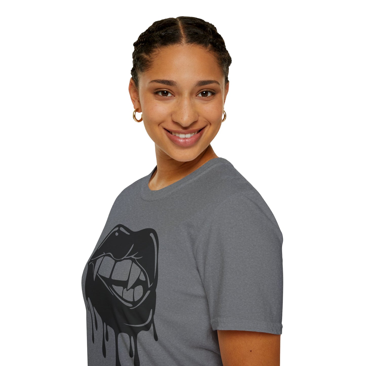Edgy Graphic Unisex T-Shirt - Dripping Mouth Design, Cool Tee, Trendy Shirt, Hipster Top, Streetwear, Alternative Fashion, Holiday Gift