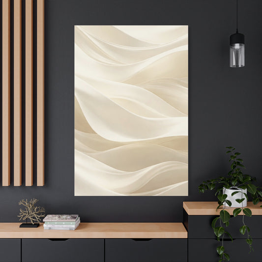 Neutral Abstract Wave Art Matte Canvas