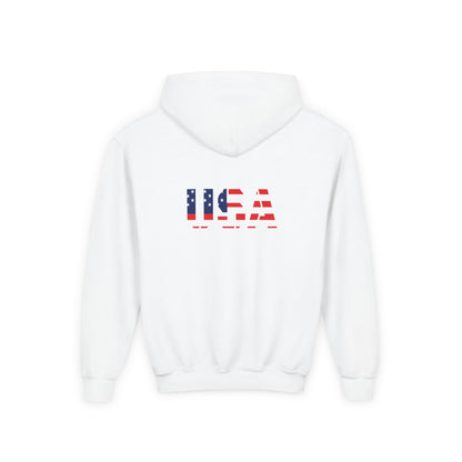 USA Flag Youth Hoodie, Youth Sweatshirt, Cool Hoodie for Kids, American Pride Apparel, Comfortable Boys and Girls Sweatshirt