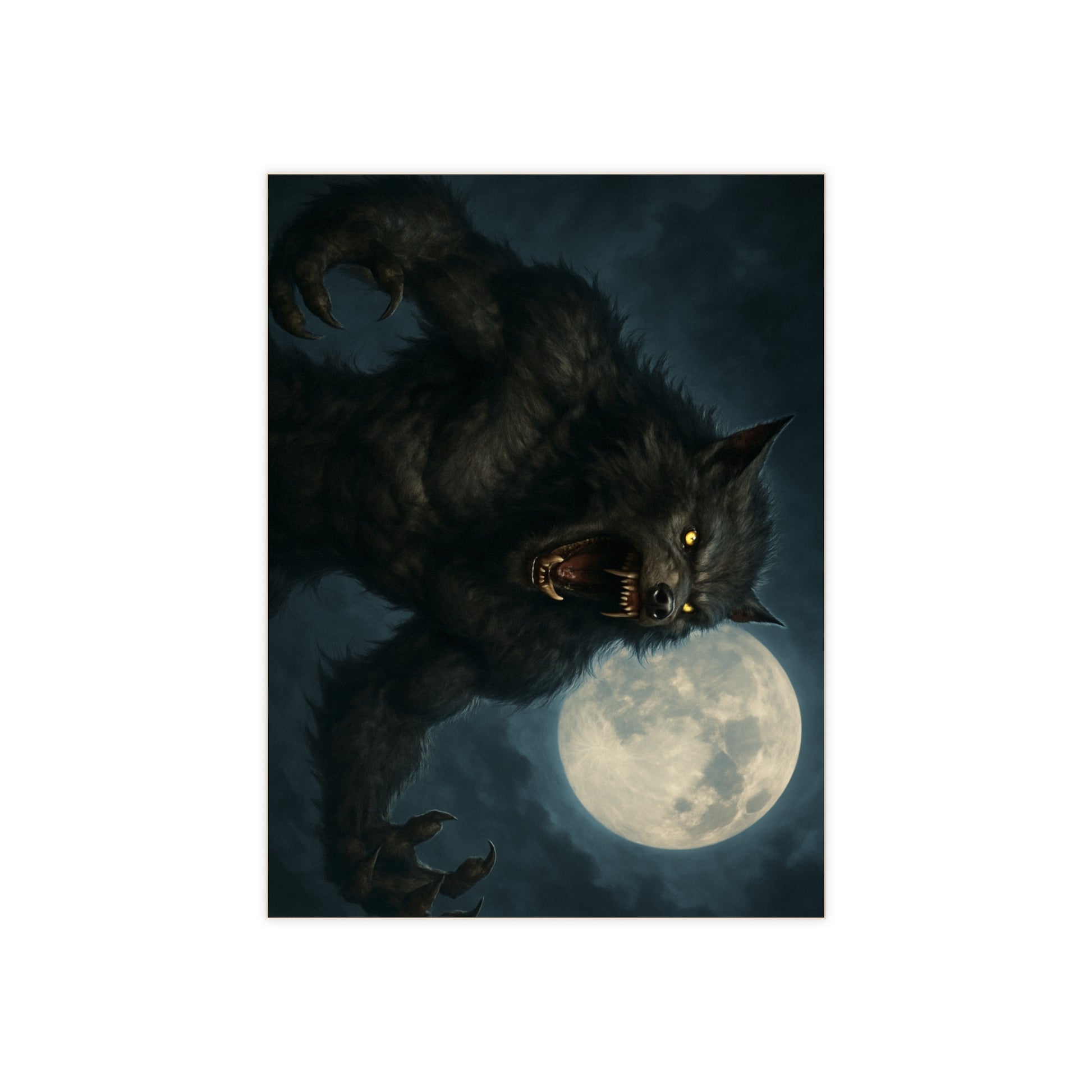 Werewolf Ceramics Decor, Unique Wolf Moon Tile, Gothic Home Accents, Halloween Gift, Dark Art Decoration, Spooky Wall Art - TRV