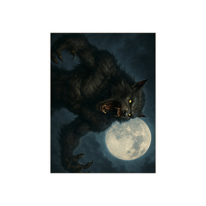 Werewolf Ceramics Decor, Unique Wolf Moon Tile, Gothic Home Accents, Halloween Gift, Dark Art Decoration, Spooky Wall Art - TRV