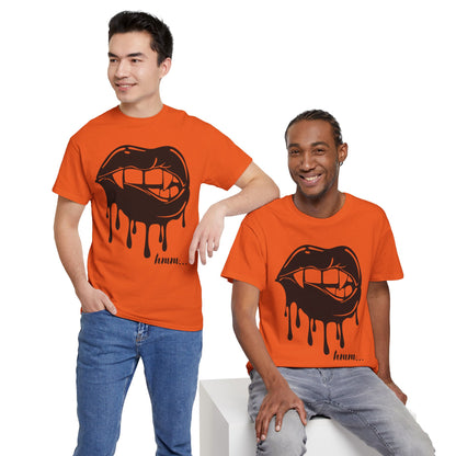 Edgy Graphic Tee - Dripping Lips Design - Unisex Heavy Cotton Tee