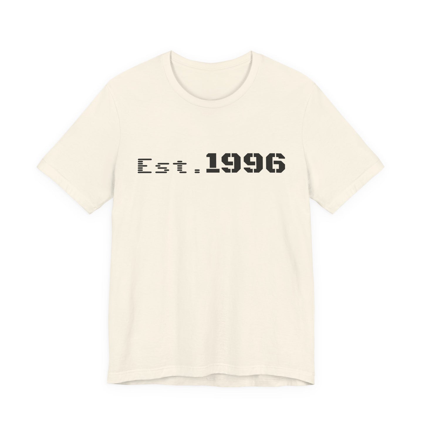 Vintage Est. 1996 T-shirt by Printify featuring a classic design for birth year birthday celebrations.