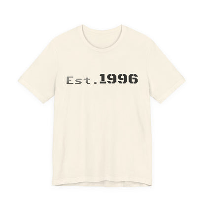 Vintage Est. 1996 T-shirt by Printify featuring a classic design for birth year birthday celebrations.