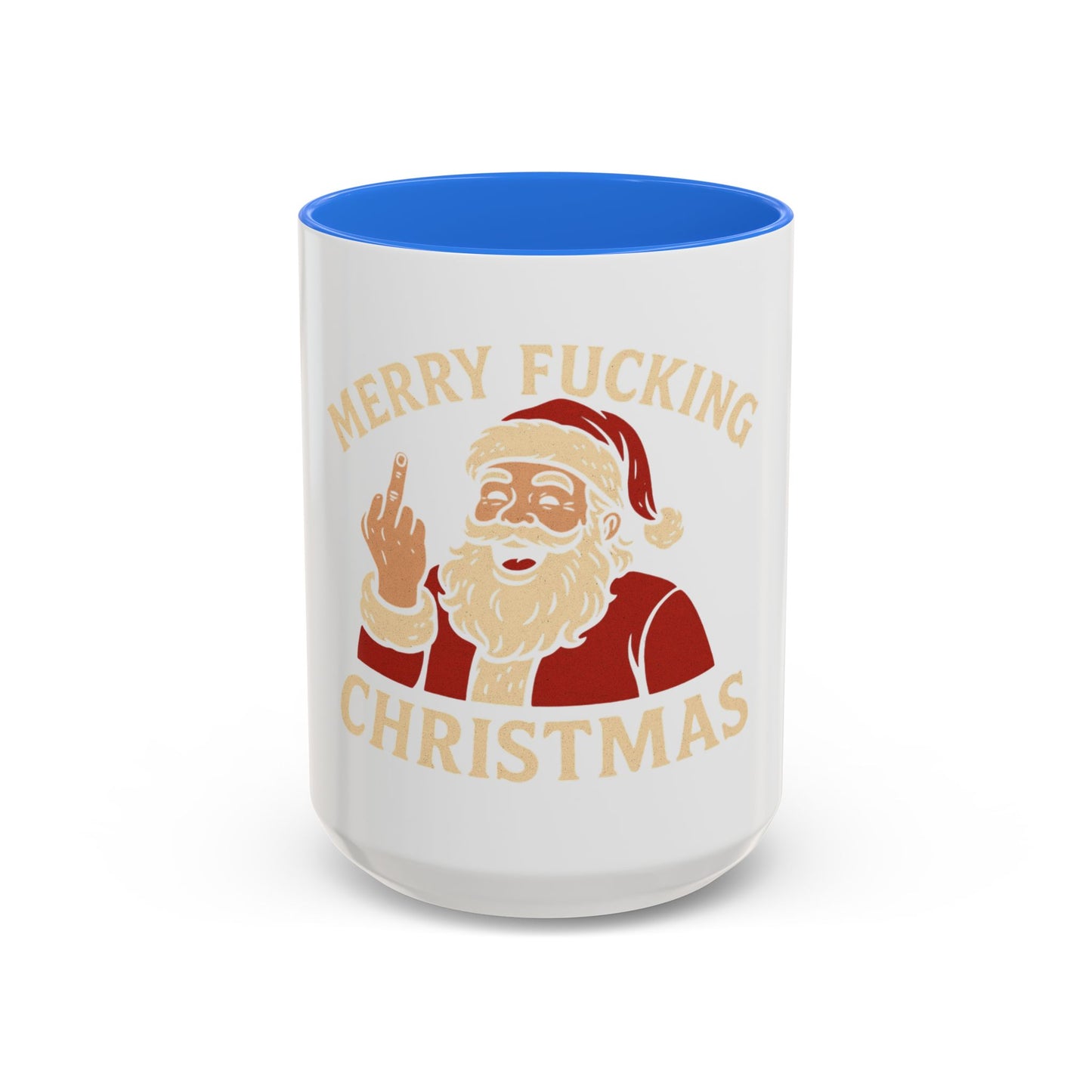 Merry Fucking Christmas Mug — Funny Santa Middle Finger Coffee Cup (11oz & 15oz)