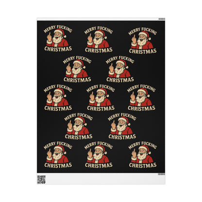 Funny Christmas Wrapping Paper, Holiday Gift Wrap, Humorous Santa Design, Unique Festive Paper, Xmas Present Wrapping - TRV