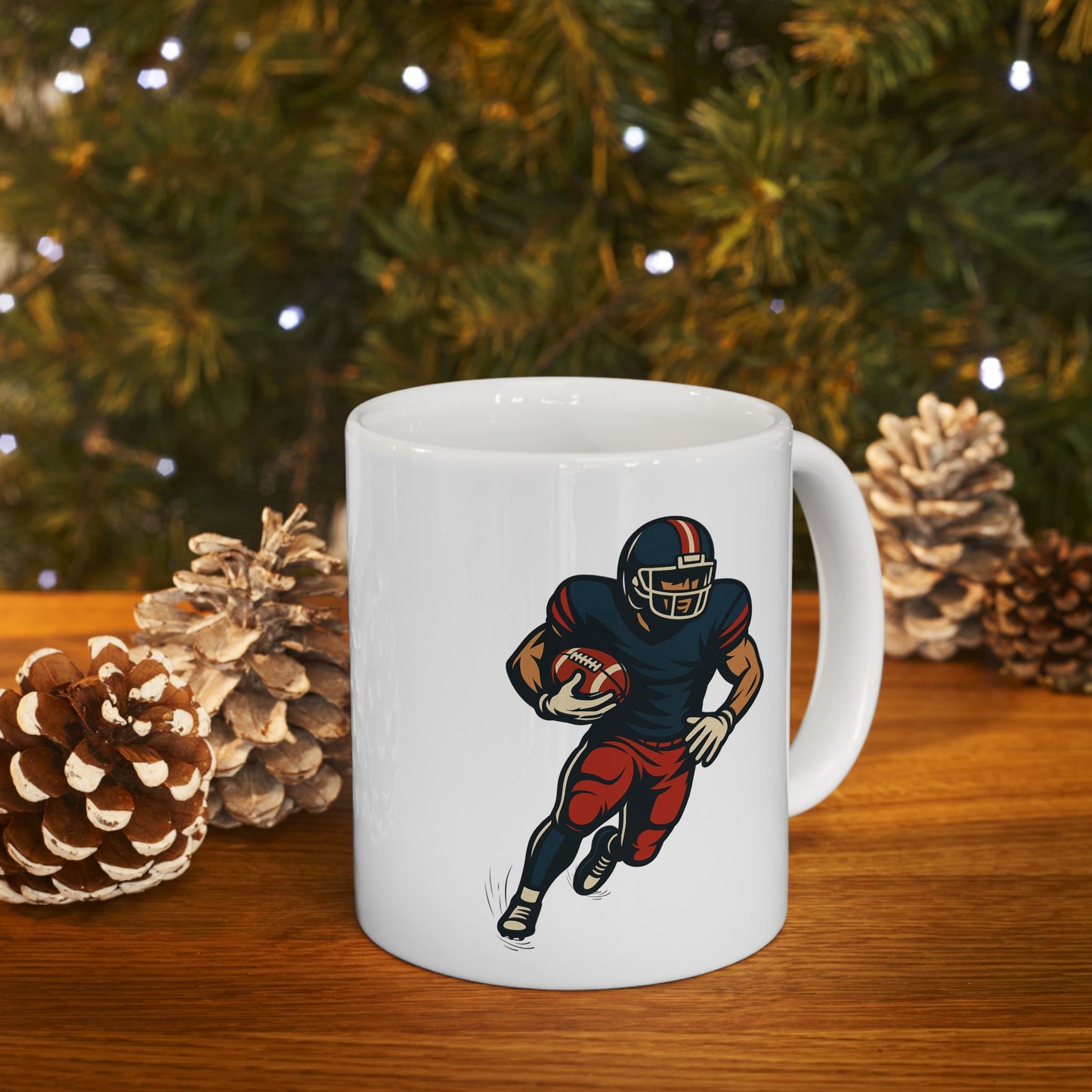 Football Player Ceramic Mug, Sports Fan Gift, Football Lover Coffee Cup, Game Day Drinkware, Quarterback Tea Mug, Touchdown Fan Decor,