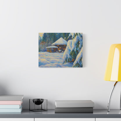Winter Landscape Canvas Wall Art, Cozy Home Decor, Christmas Gift, Seasonal Artwork, Impressionist Style - TRV