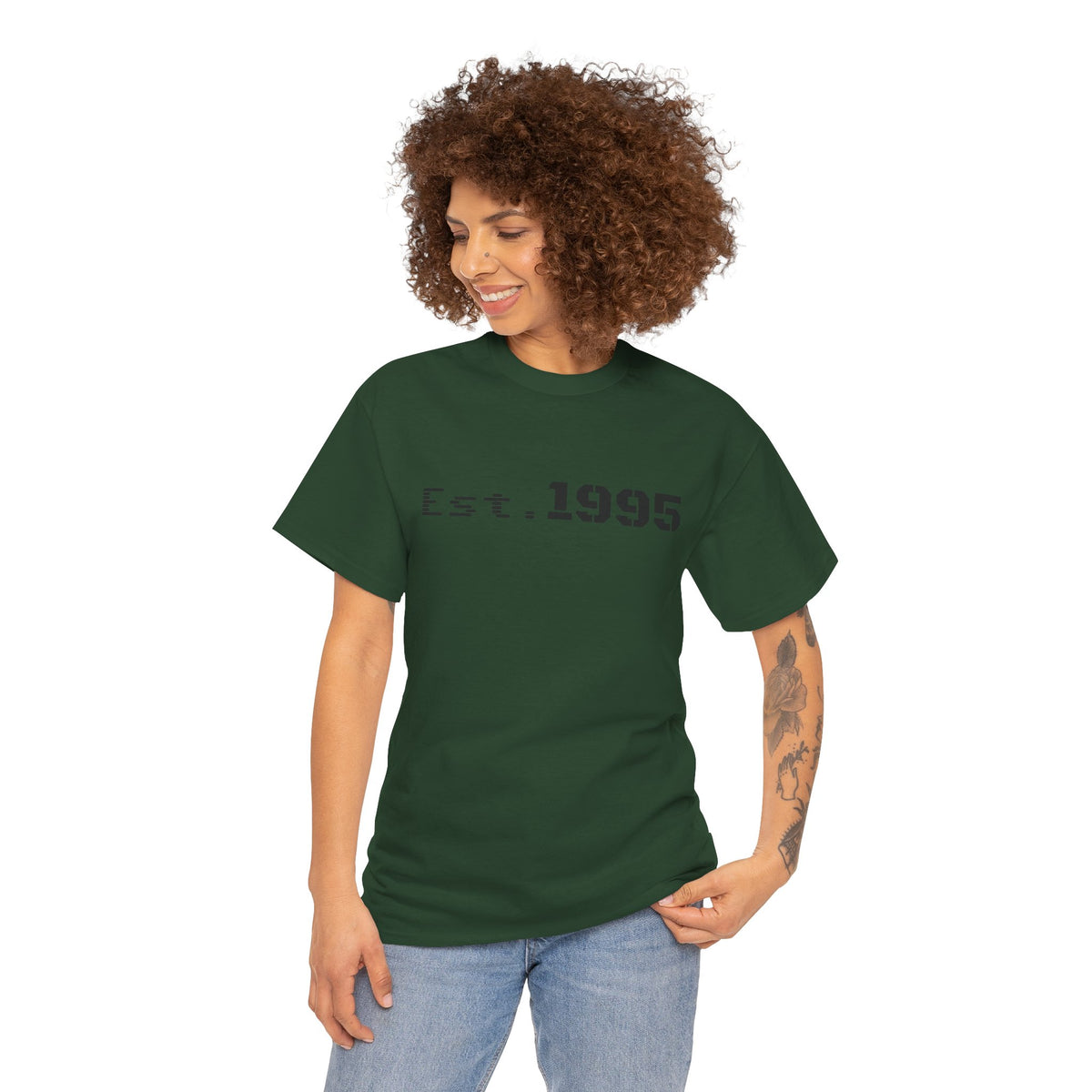 Vintage minimalist Est. 1995 T-shirt by Printify featuring a simple birthday design, perfect for celebrating the year of birth.