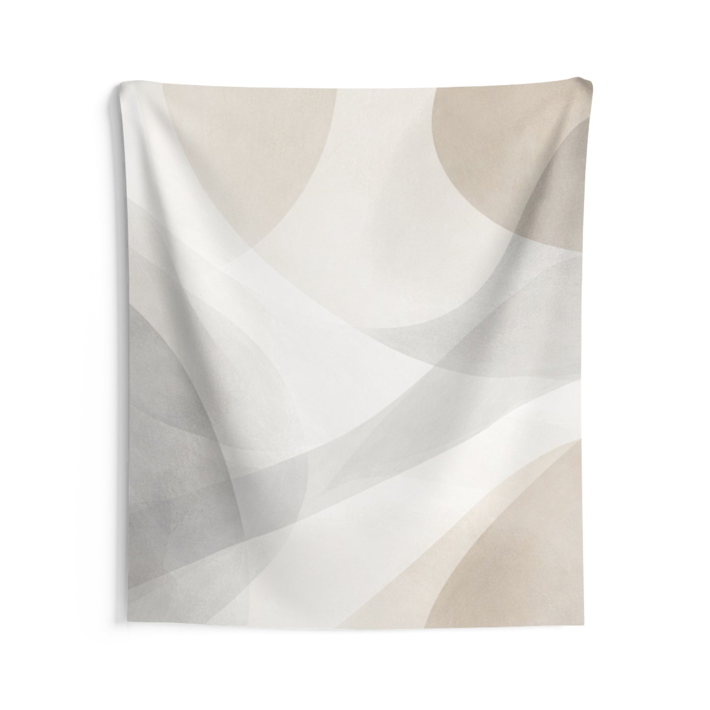 Neutral Abstract Waves Indoor Wall Tapestry | Minimal Geometric Art