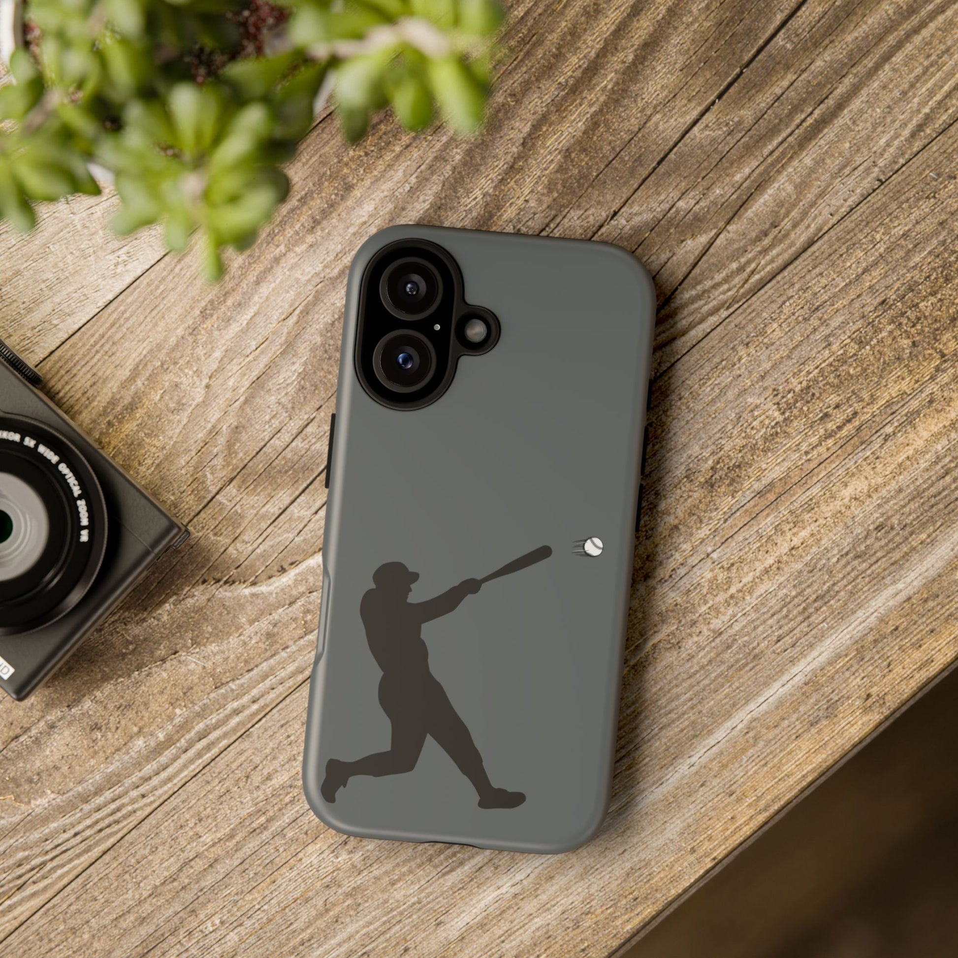 Printify baseball batter phone case, tough protective smartphone cover with baseball player design for sports fans.