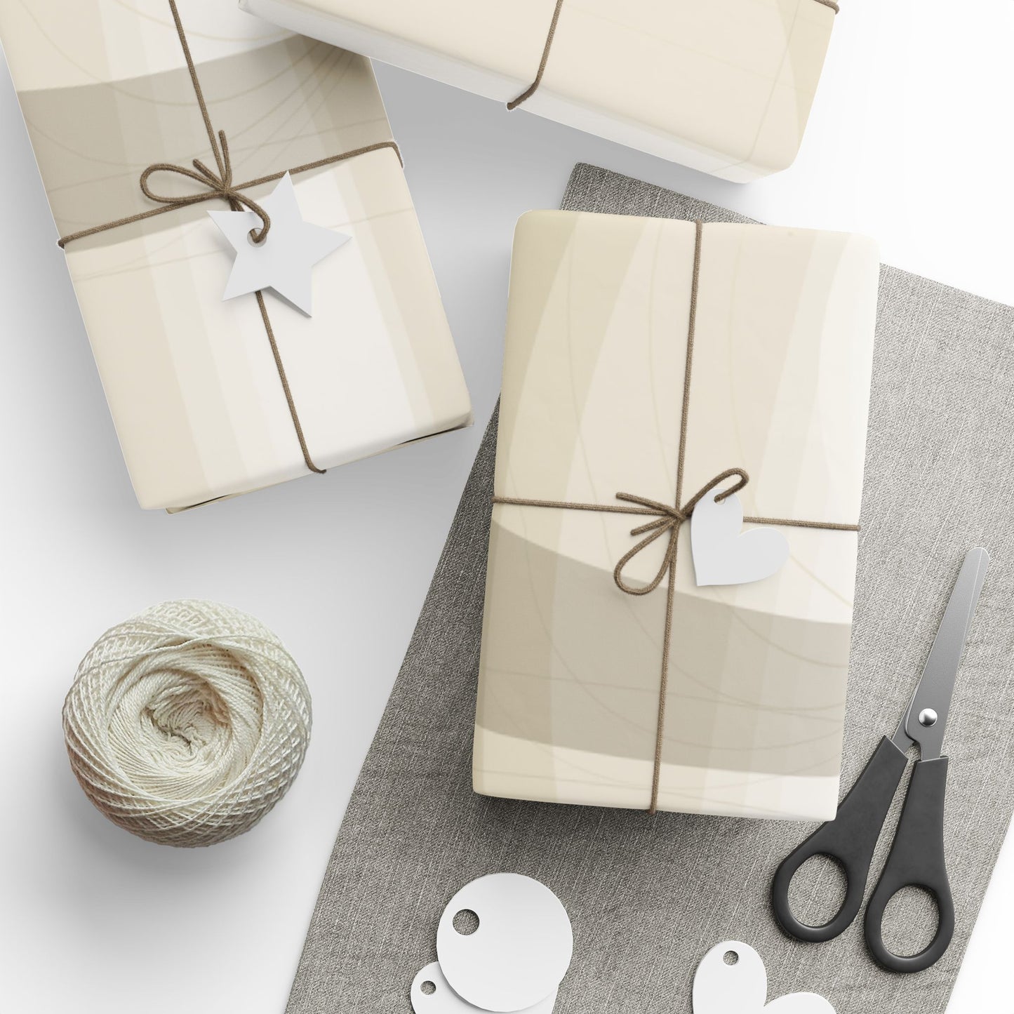 Neutral Abstract Circles Wrapping Paper