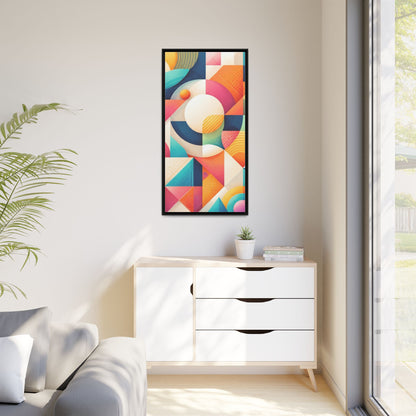 Colorful Geometric Abstract Art Matte Canvas Framed