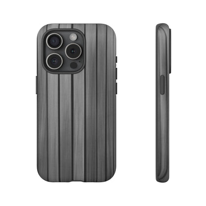 Ribbed metal texture phone case for iPhone, tough protective cover by Printify with durable metal finish and precise cutouts.