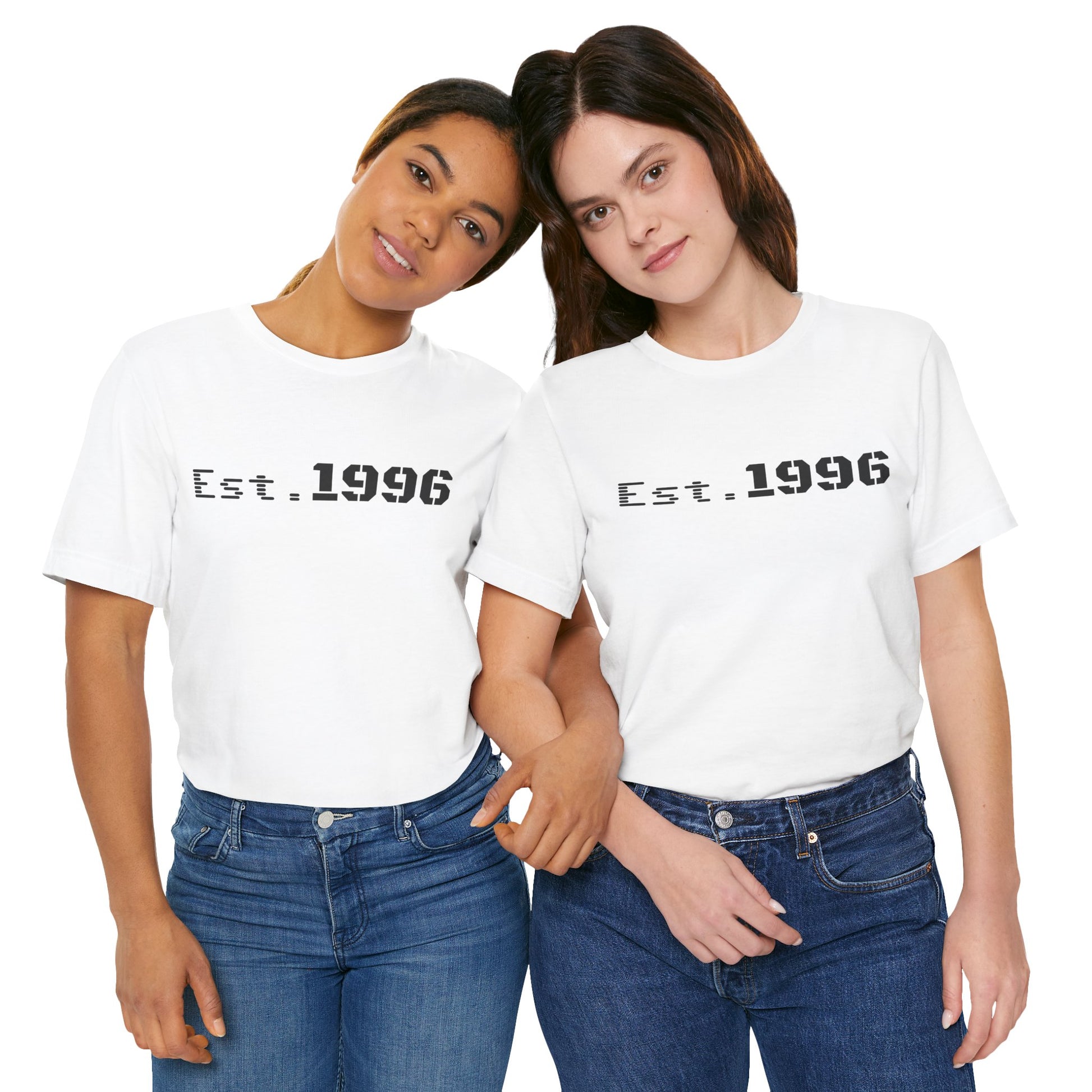 Vintage Est. 1996 T-shirt by Printify featuring a retro design, perfect as a birth year birthday gift.