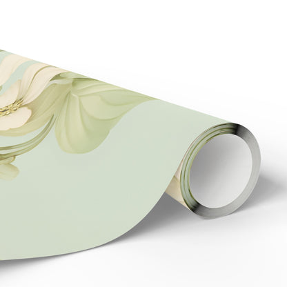 Floral Lemon Wrap — Citrus Blossom Wrapping Paper Roll