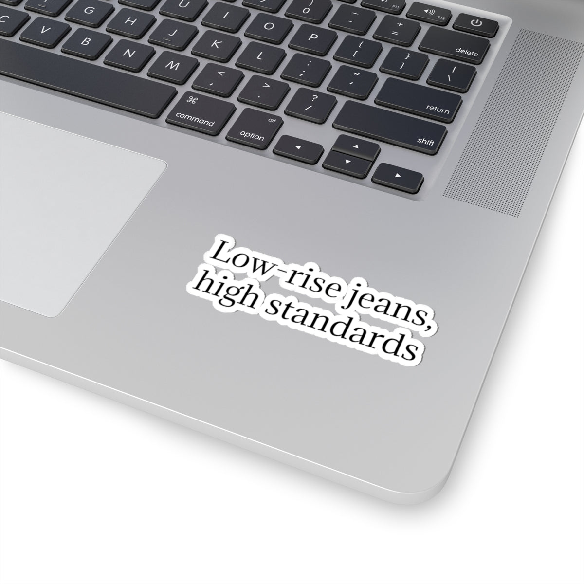 Kiss-Cut Sticker — "Low-Rise Jeans, High Standards" Minimal Text Vinyl Sticker