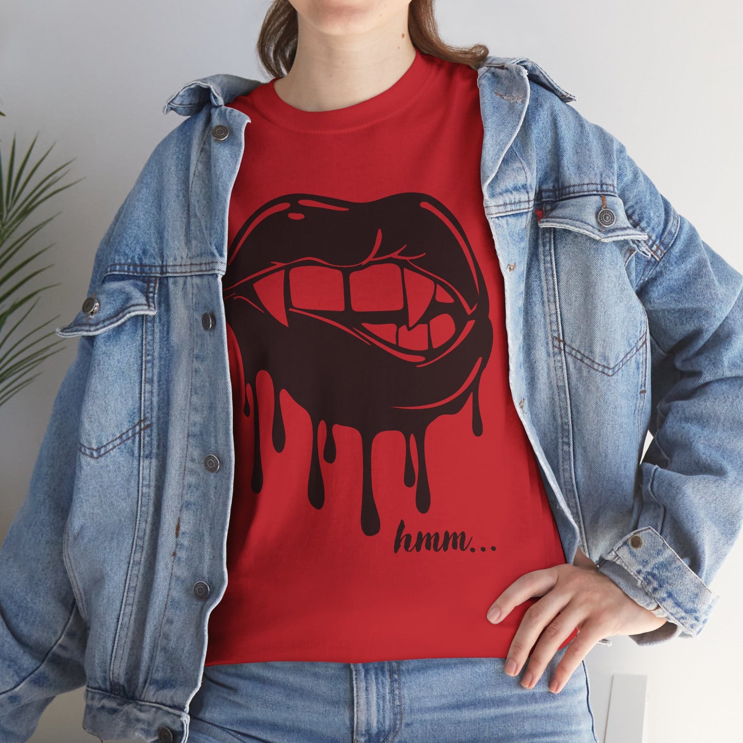 Edgy Graphic Tee - Dripping Lips Design - Unisex Heavy Cotton Tee