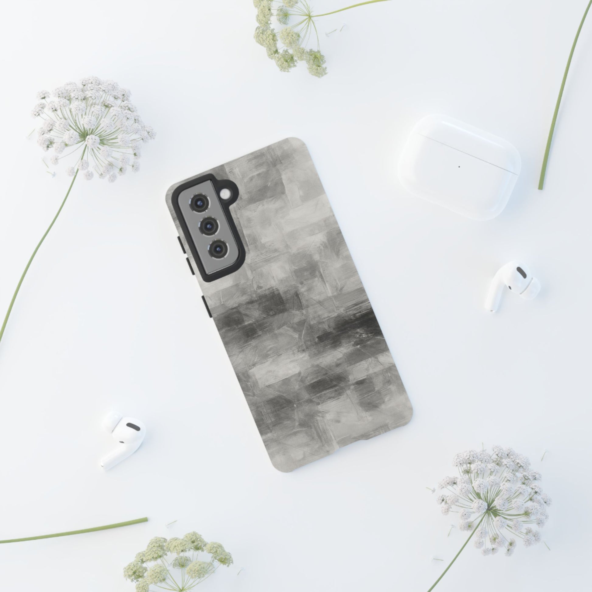 Stylish Phone Case for Tough Protection, Marble Grey Design, Customizable Gift for Her, Unisex Mobile Accessory, Birthday Present, [...] - TRV