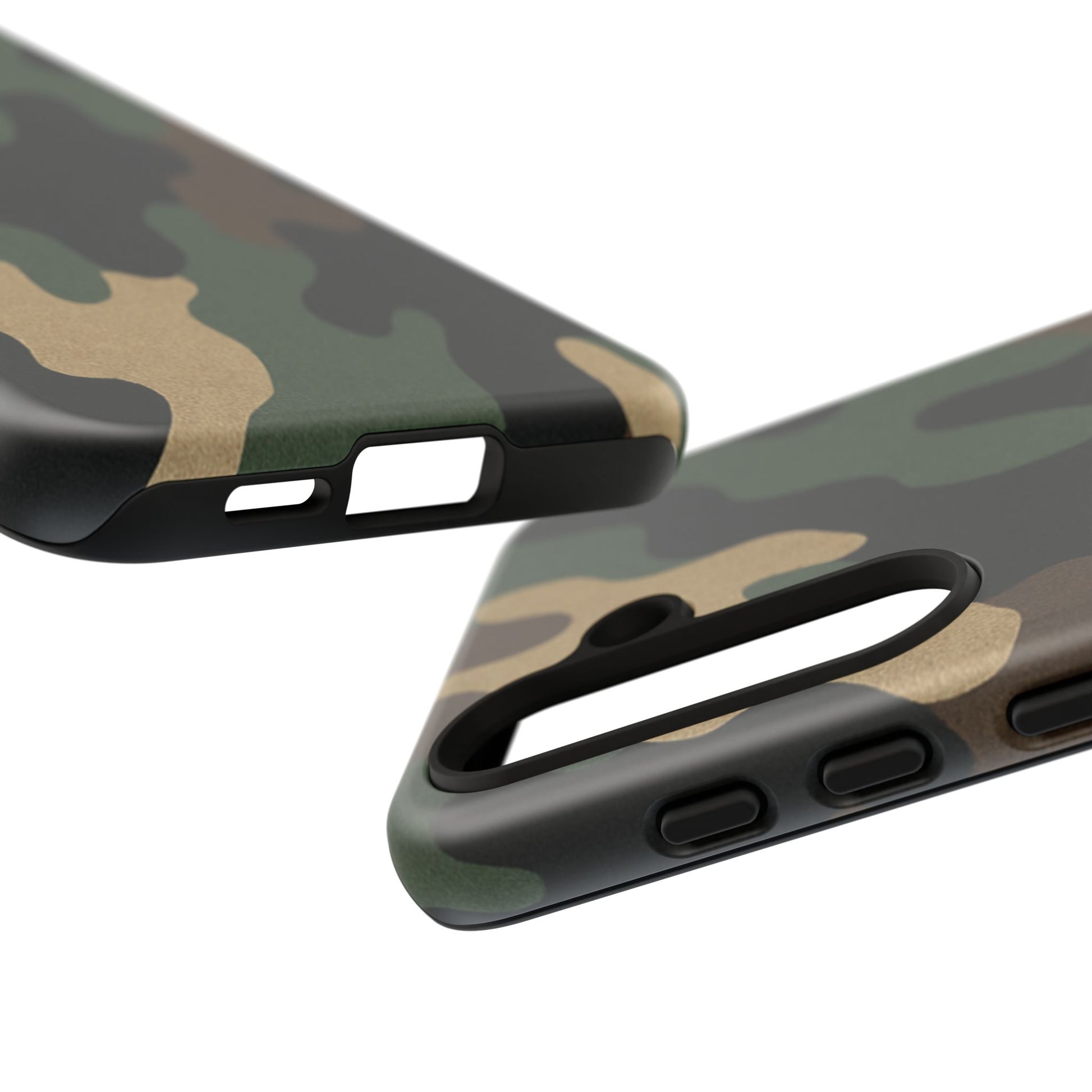 Military green camo tough phone case by Printify, rugged protective cover for smartphones with durable military-style design.