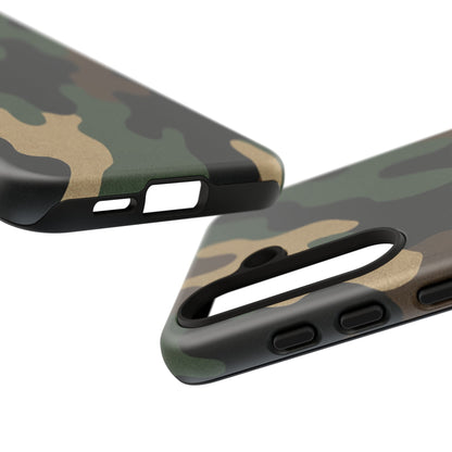 Military green camo tough phone case by Printify, rugged protective cover for smartphones with durable military-style design.