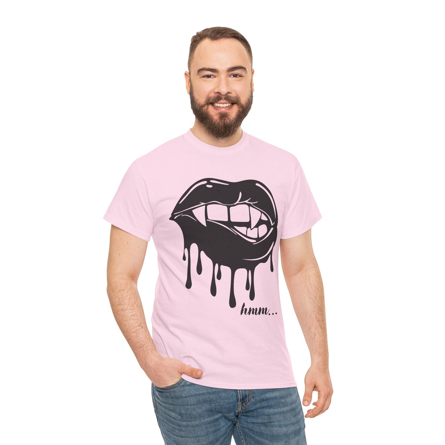 Edgy Graphic Tee - Dripping Lips Design - Unisex Heavy Cotton Tee