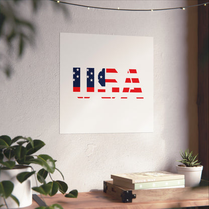 USA Patriotic Wall Art Poster, Red White Blue Home Decor, Fourth of July Decoration, American Flag Art, Independence Day Gift
