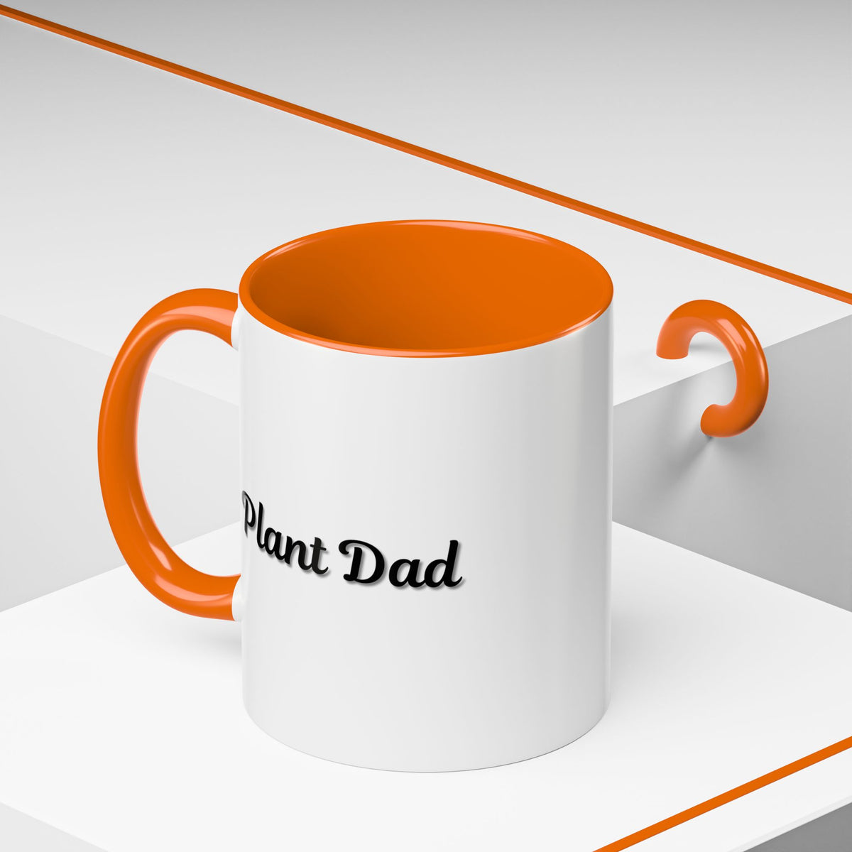 Black-handle Plant Dad coffee mug with plant-themed design, 11oz, ideal for plant lovers and gift-giving.