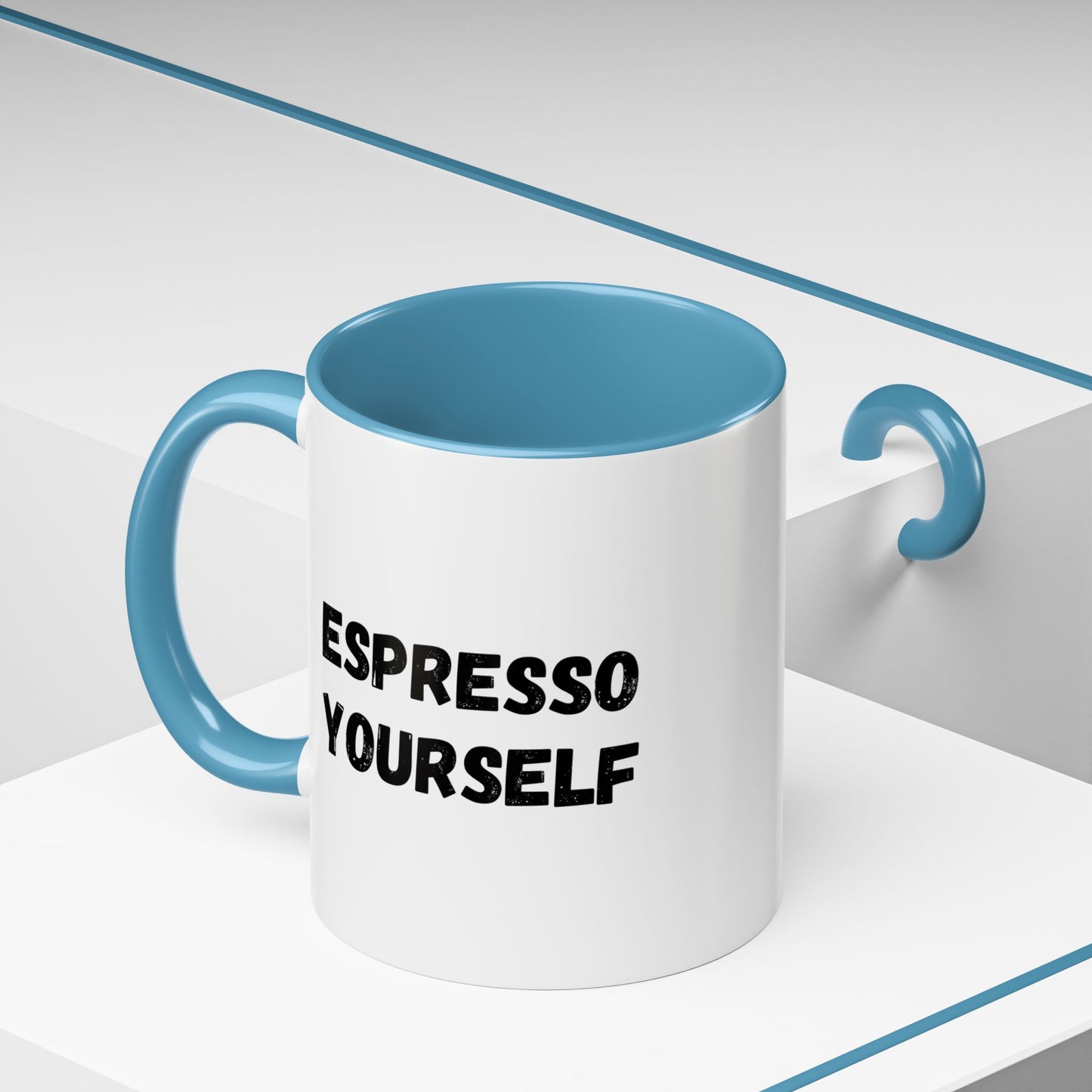Espresso Yourself Coffee Mug - Fun Black Accented Mug for Coffee Lovers, Great Gift for Birthdays, Christmas, and Housewarming