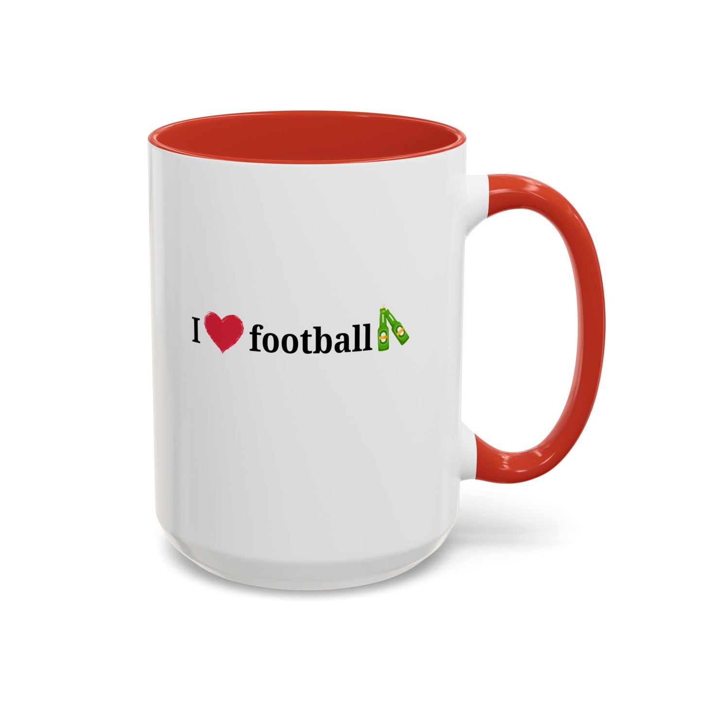 I Love Football Accent Coffee Mug, Perfect Gift for Sports Lovers, Football Enthusiasts, Unique Mug for Game Days, Home or Office Decor - TRV
