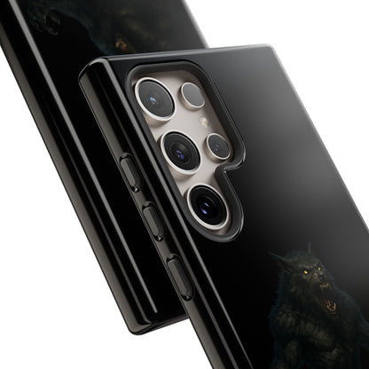 Werewolf phone case with dark monster graphic, durable protective design for smartphones, by Printify.
