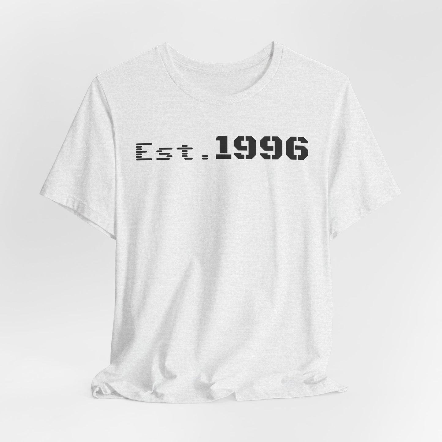 Unisex Jersey Tee - 'Est. 1996' Graphic Shirt, Birthday Gift, Casual Wear, Vintage Style, Retro Fashion, Gift for Him/Her - TRV