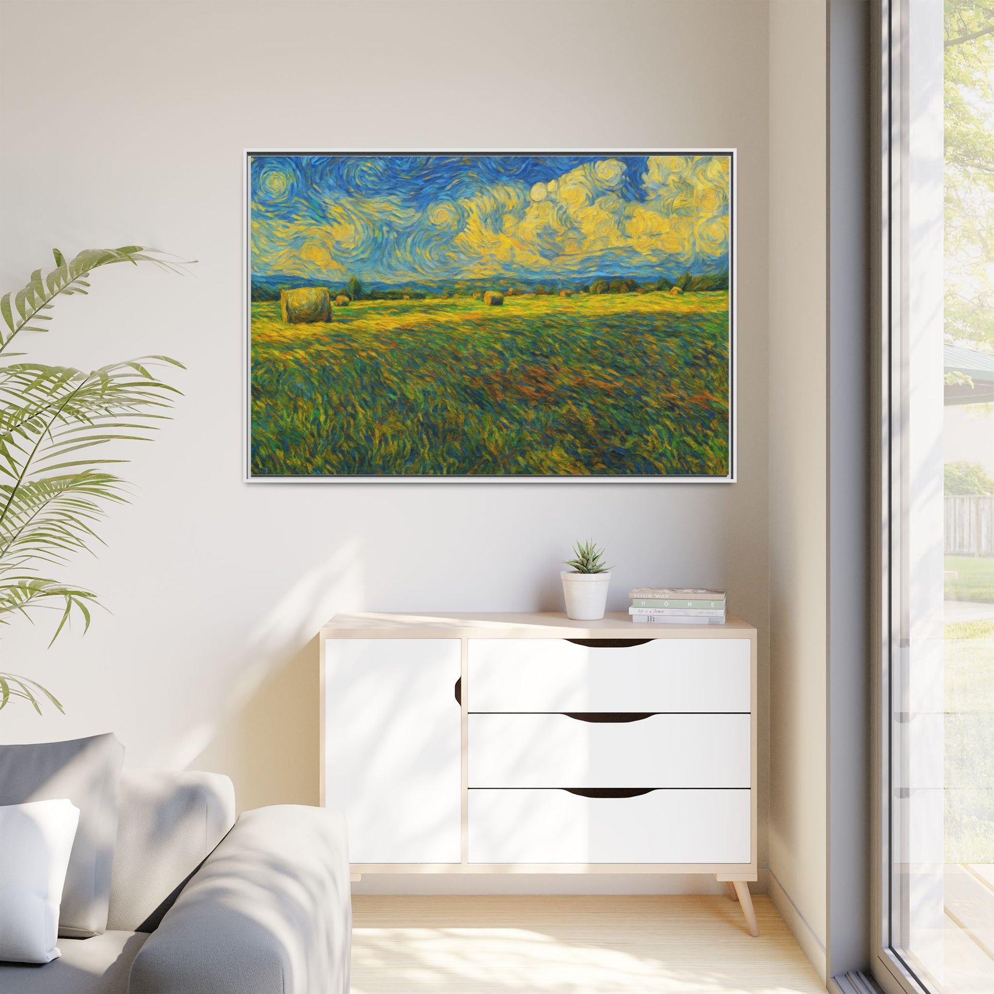 Multi-color landscape matte framed canvas print by Printify, showcasing a vibrant scenic artwork on high-quality canvas.