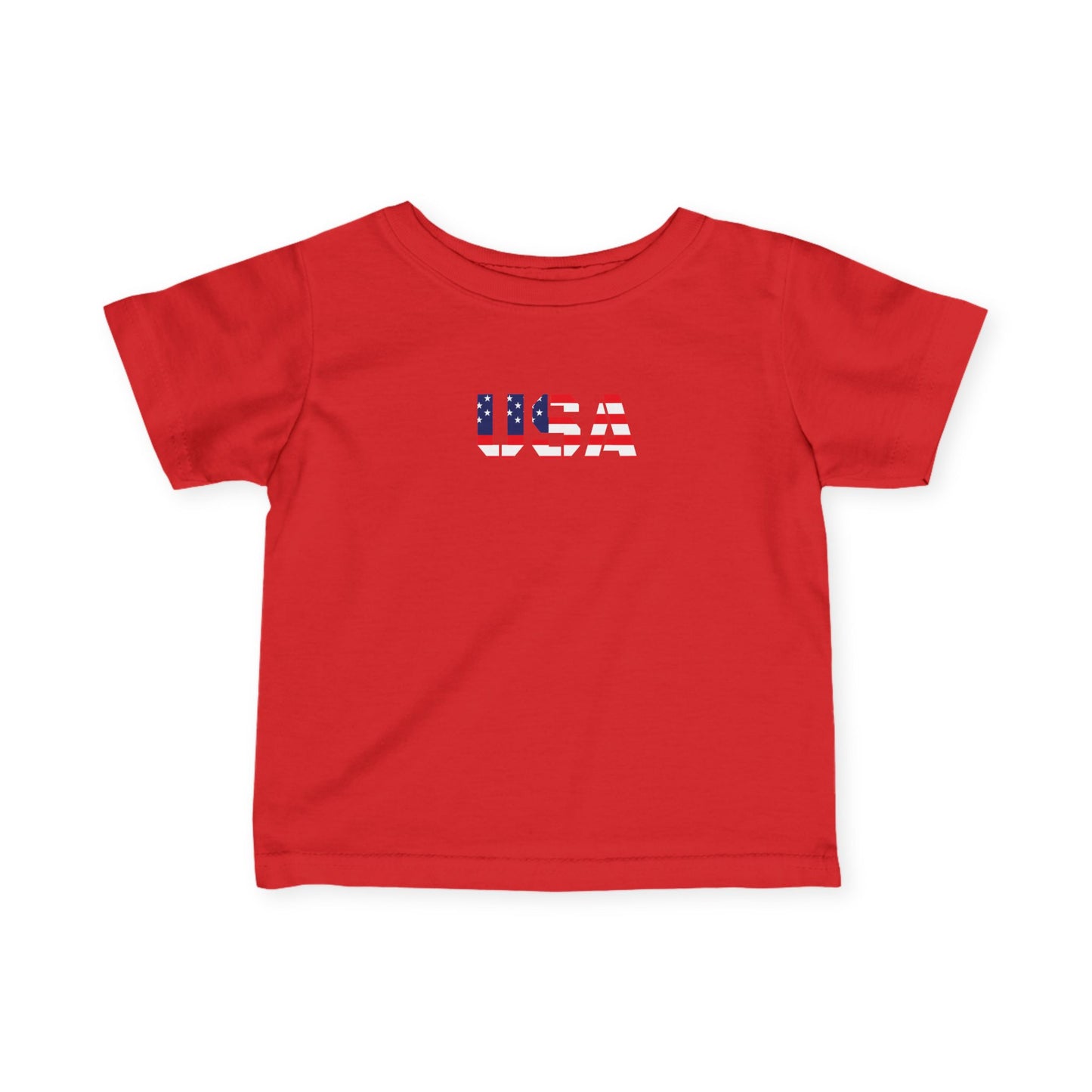 USA Infant Fine Jersey Tee - Cute Baby Shirt, Toddler Clothing, American Flag Tee, Baby Shower Gift, 4th of July Outfit
