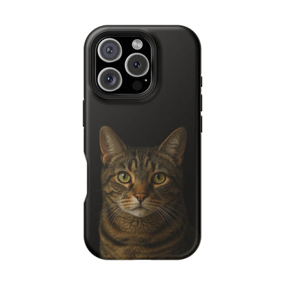 Magnetic Impact-Resistant Phone Case — Realistic Tabby Cat Portrait