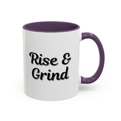 Rise & Grind Coffee Mug – Motivational Black Accent Mug for Daily Inspiration - TRV
