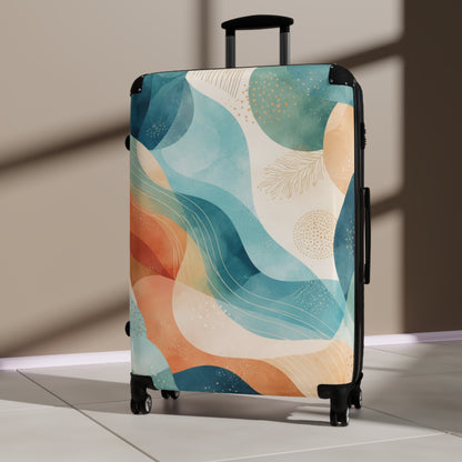 Autumn Mist Forest Suitcase — Scenic Fall Travel Luggage