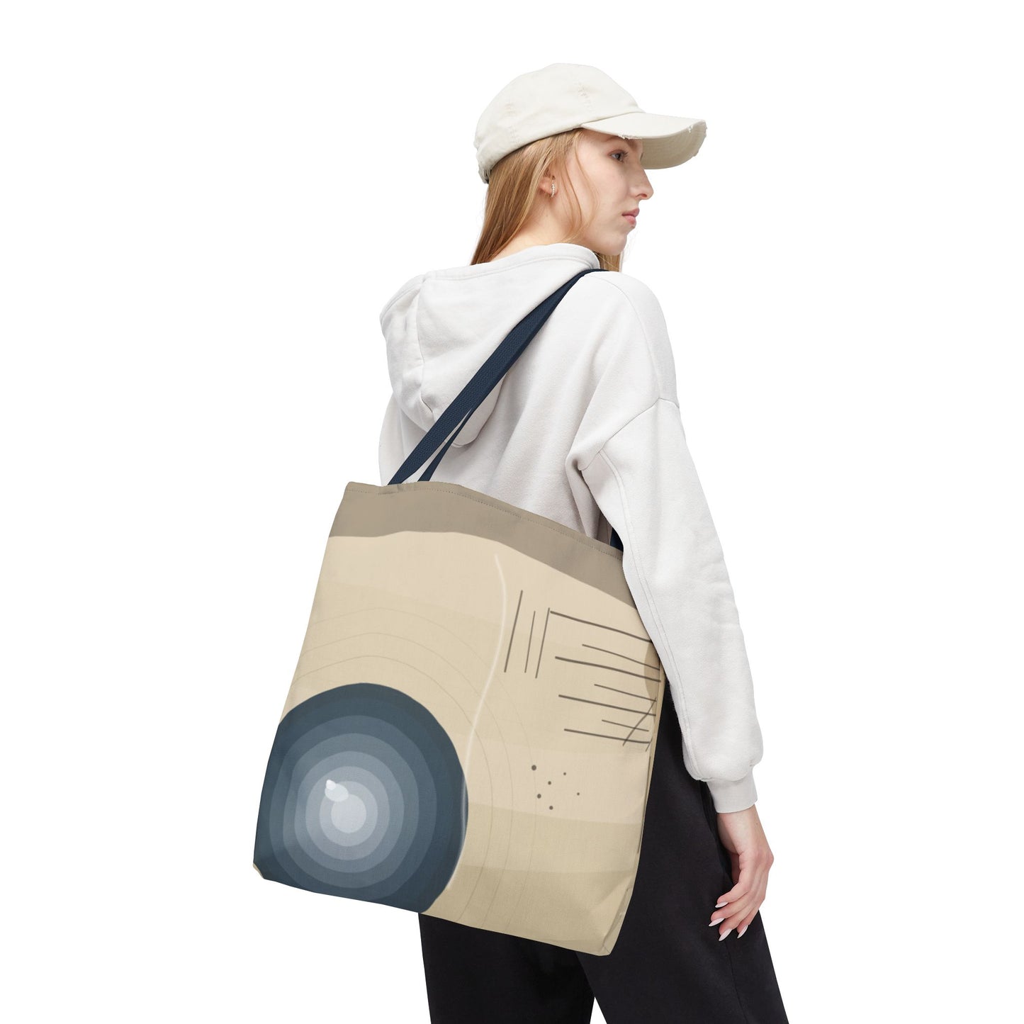Abstract Neutral Waves Tote Bag | Geometric Circle Pattern