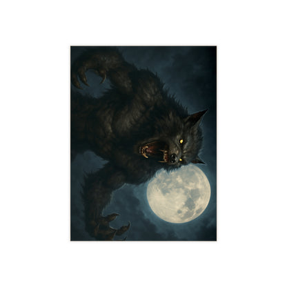 Werewolf Ceramics Decor, Unique Wolf Moon Tile, Gothic Home Accents, Halloween Gift, Dark Art Decoration, Spooky Wall Art - TRV