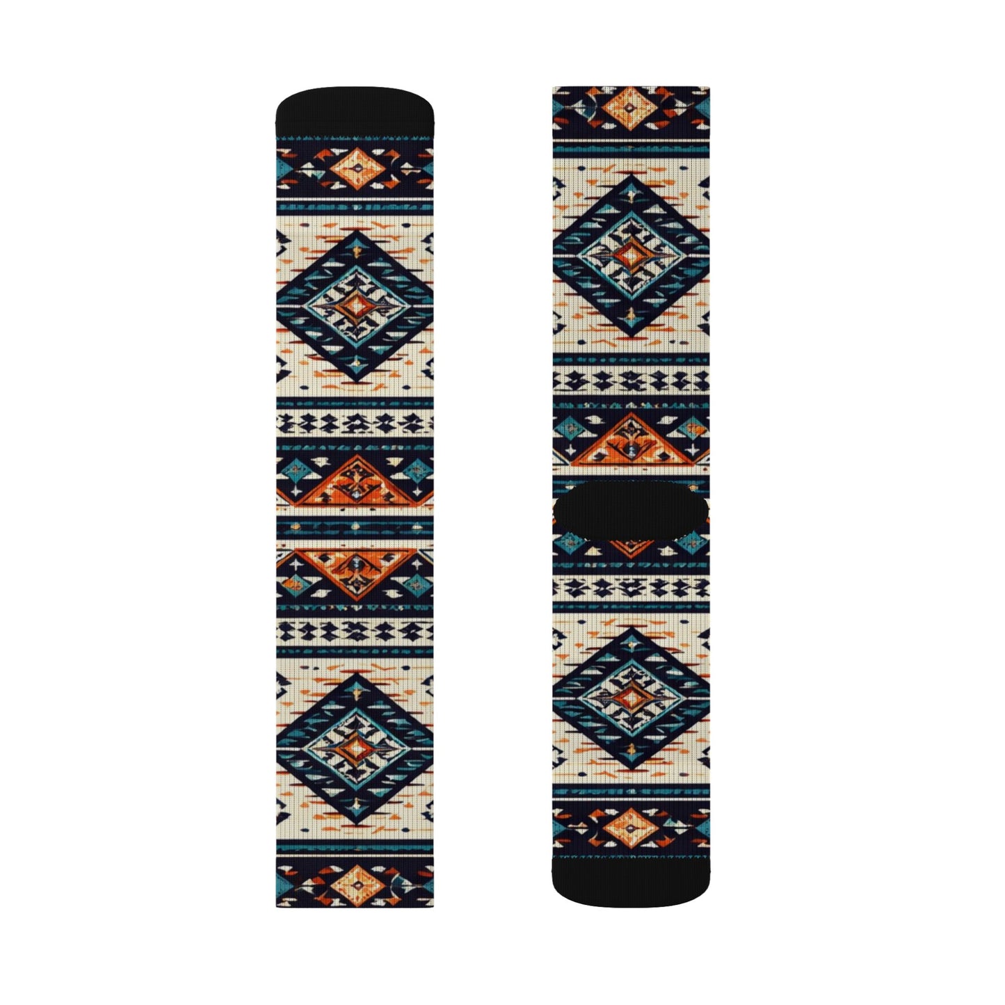 Southwestern Aztec Pattern Socks | Tribal Geometric Sublimation Socks