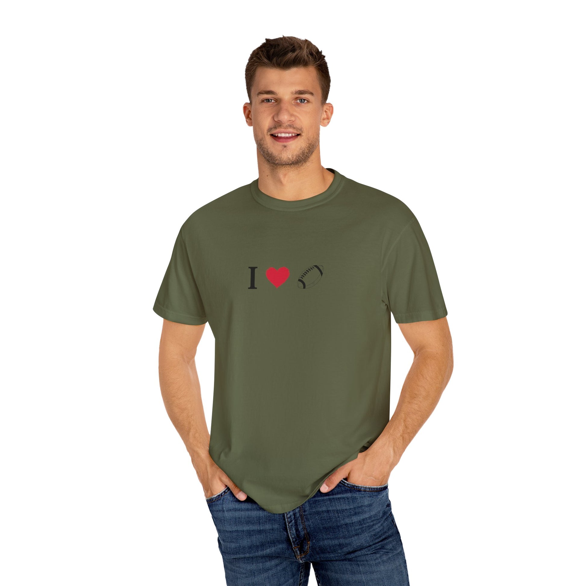 I Love Football T-Shirt - Unisex Cotton Tee, Fun Gift for Friends, Casual Style, Birthday Present, Summer Apparel - TRV