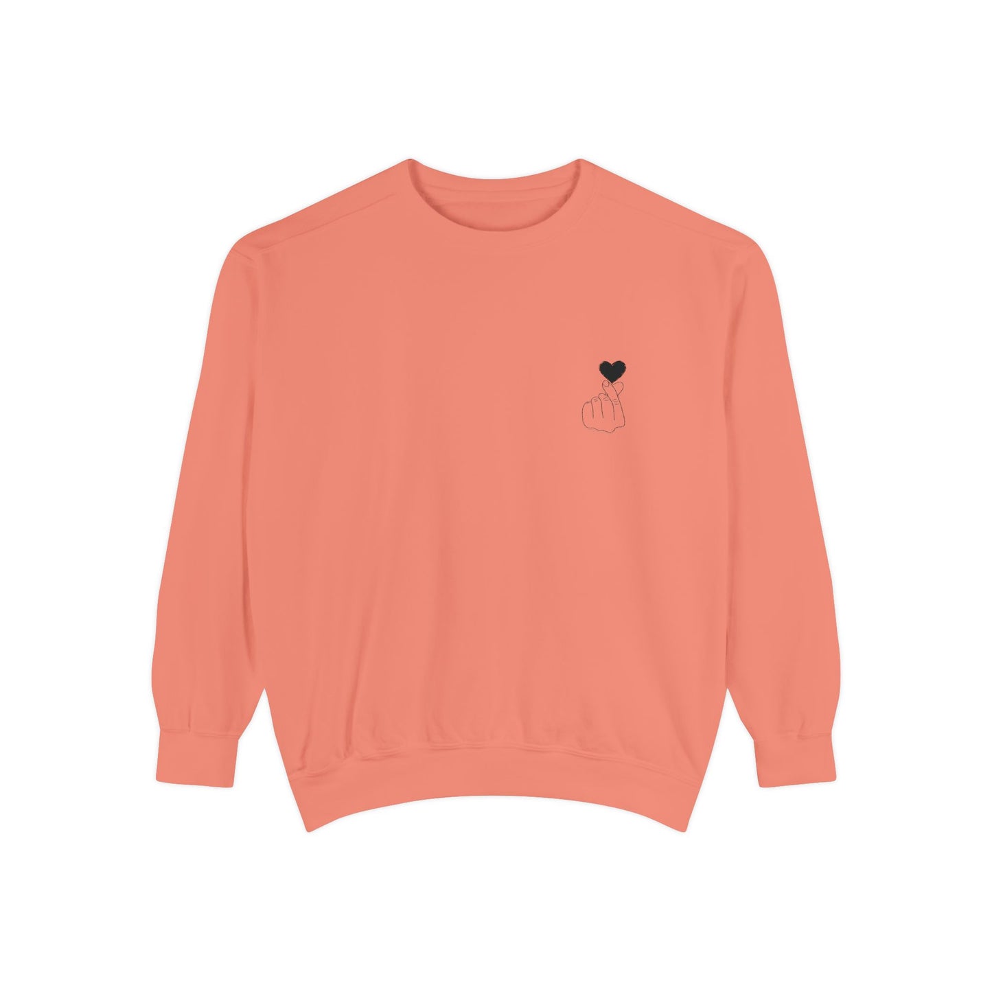 Unisex Garment-Dyed Sweatshirt with Heart Design - Cozy & Stylish
