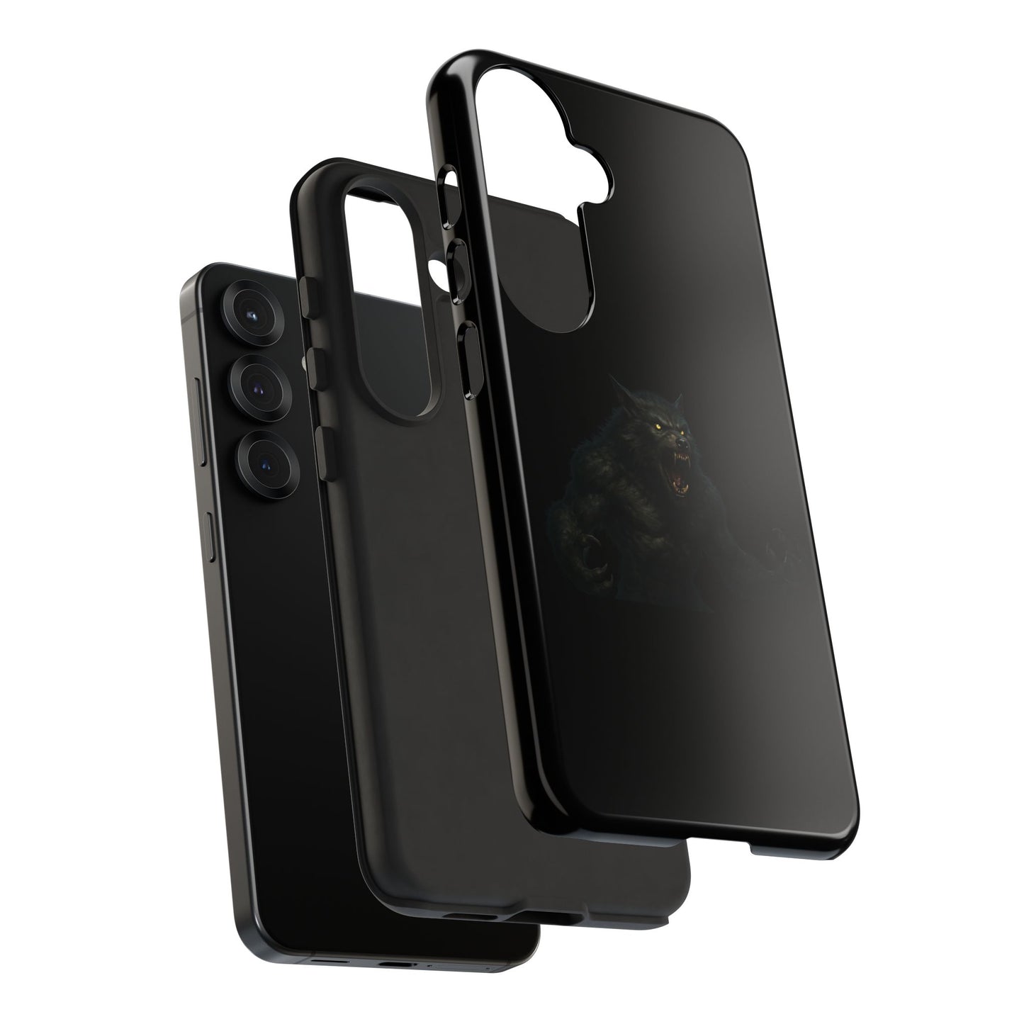 Werewolf phone case with dark monster graphic, durable protective cover for smartphones, by Printify.