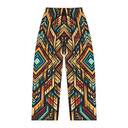 Geometric Tribal Print Pajama Pants | Aztec Pattern Lounge Bottoms
