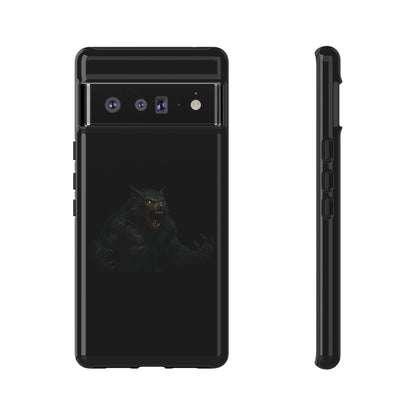 Werewolf Phone Case, Tough Cases, Black Panther Design, Gift for Animal Lovers, Phone Accessories, Fierce Phone Protection - TRV