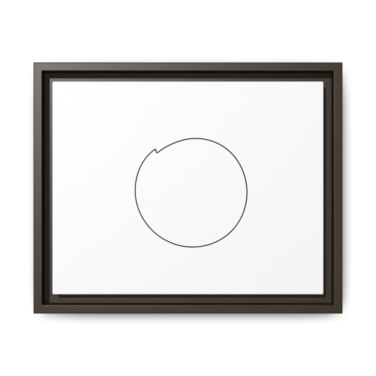 Framed matte canvas wall art featuring a minimal circular line design, ideal for modern home or office decor.