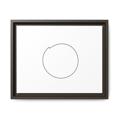 Framed matte canvas wall art featuring a minimal circular line design, ideal for modern home or office decor.
